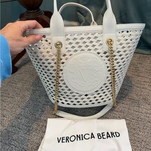Veronica Beard The Crest Market Tote Bag with Gold Chain